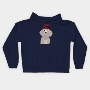 Sweet Poodle with Cloche for Poodle Parents Kids Hoodie